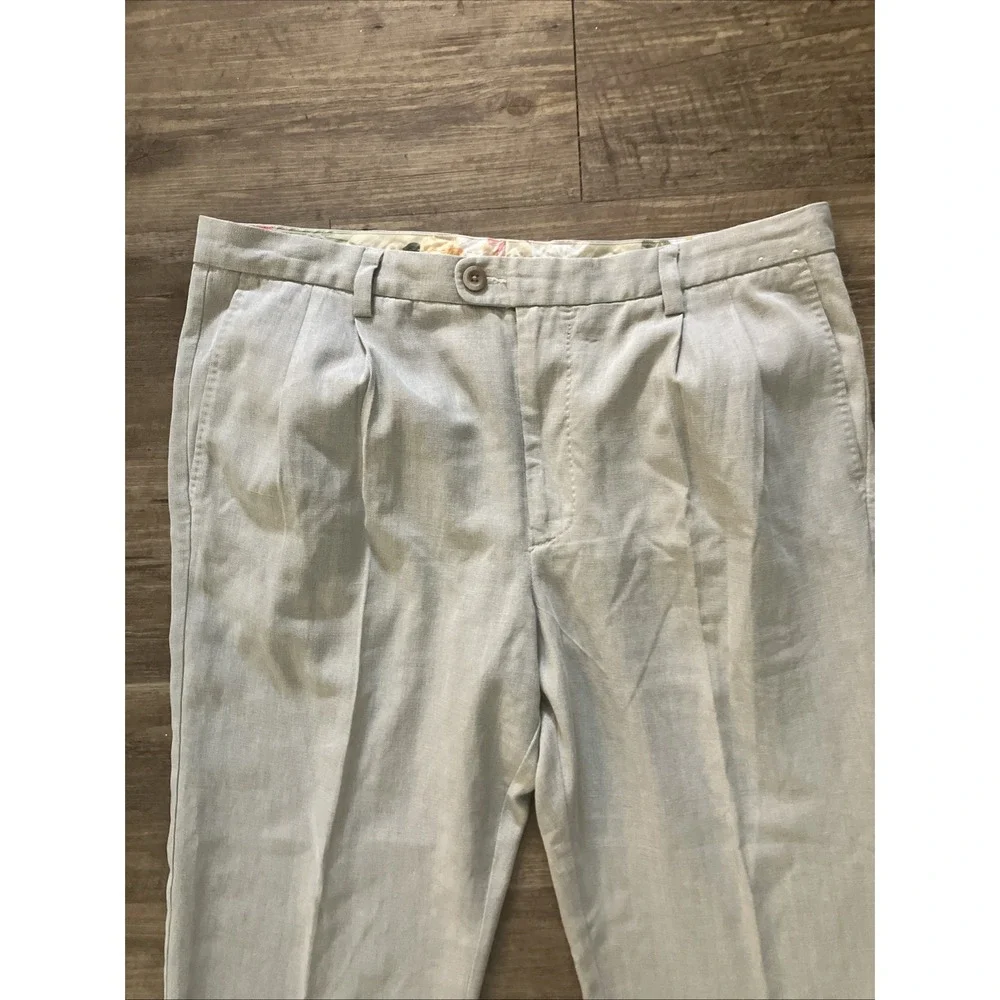 Tommy Bahama Golf Pants Havana Herringbone 36 X 30 Tan Beige Silk
